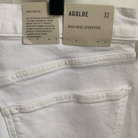 NWT Agolde High Rise Stovepipe Jeans White Size 32 - Picture 5 of 7
